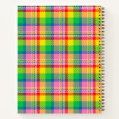 Roze Groen Geel Tartan Plakken Ontwerp Notitieboek (Achterkant)
