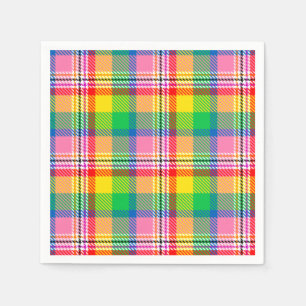 Roze Groen Geel Tartan Plakken Ontwerp Servet