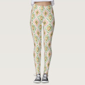 Roze Groen Geel Tribal Chic Leggings (Voorkant)