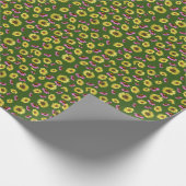 Roze Groen Geel Zonnebloem Coneflower Zomer Cadeaupapier (Hoek)