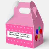 Roze Groen Geometrisch Polka Dots Party Pet Bedankdoosjes (Achterkant)
