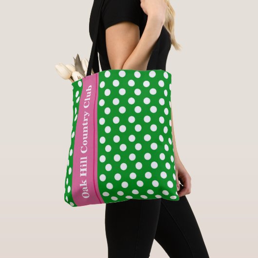 Roze & Groen Gepersonaliseerd Golf Tas (Dichtbij)