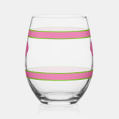 Roze Groen Gepersonaliseerde Aangepaste Tekst Pick Wijnglas Zonder Voet (Links)