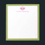Roze Groen Gepersonaliseerde Naam Fun Pickleball Notitieblok<br><div class="desc">Een super leuk notitieblok voor pickleball liefhebbers! Ontwerpkenmerken gekruiste pickleball paddles en uw aangepaste tekst. Voeg een naam,  monogram,  clubnaam,  enz. toe. Verander ook eenvoudig de kleuren. Maakt echt een doordacht verjaardags- of vakantiegift voor je toernooipartner,  coach of iedereen die geobsedeerd is door de geweldige sport van pickleball.</div>