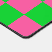 Roze groen geruit controlepatroon bureaumat (Hoek)