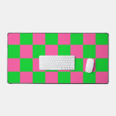 Roze groen geruit controlepatroon bureaumat (Keyboard & Muis)