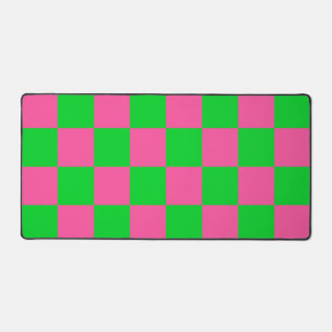 Roze groen geruit controlepatroon bureaumat