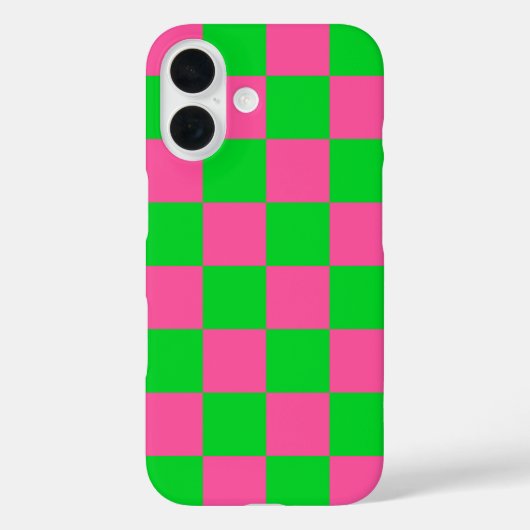Roze groen geruit controlepatroon Case-Mate iPhone case (Achterkant)