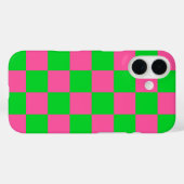 Roze groen geruit controlepatroon Case-Mate iPhone case (Achterkant (horizontaal))