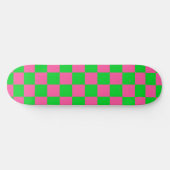 Roze groen geruit controlepatroon persoonlijk skateboard (Horizontaal)