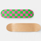Roze groen geruit controlepatroon persoonlijk skateboard (Horizontaal)