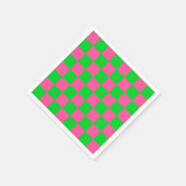 Roze groen geruit controlepatroon servet (Hoek)