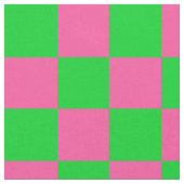 Roze groen geruit controlepatroon stof (Close Up)