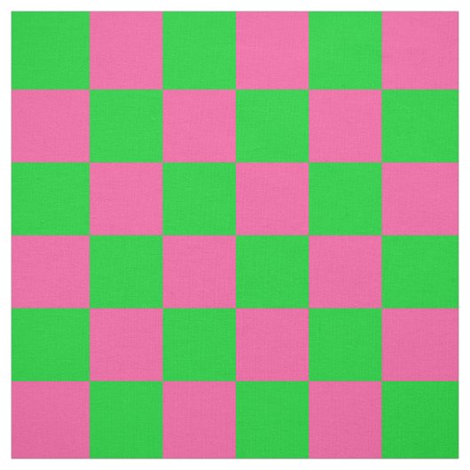 Roze groen geruit controlepatroon stof (Swatch)