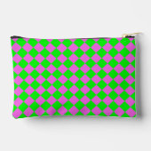 Roze Groen Geruit Diamant Patroon Klein Etui (Achterkant)