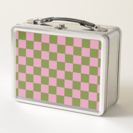 Roze Groen geruit Gingham patroon