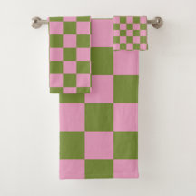 Roze Groen geruit Gingham patroon