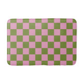 Roze Groen geruit Gingham patroon Badmat (Voorkant)