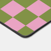 Roze Groen geruit Gingham patroon Bureaumat (Hoek)
