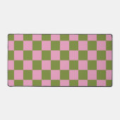 Roze Groen geruit Gingham patroon Bureaumat (Voorkant)