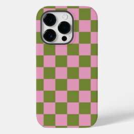 Roze Groen geruit Gingham patroon Case-Mate iPhone 14 Pro Hoesje