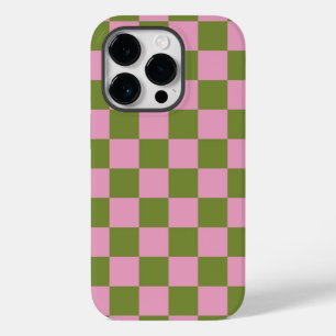 Roze Groen geruit Gingham patroon Case-Mate iPhone 14 Pro Hoesje