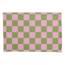 Roze Groen geruit Gingham patroon Kussensloop