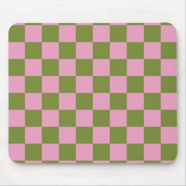 Roze Groen geruit Gingham patroon Muismat