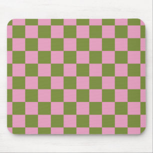 Roze Groen geruit Gingham patroon Muismat