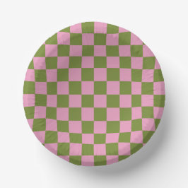 Roze Groen geruit Gingham patroon Papieren Kommen