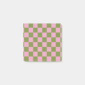 Roze Groen geruit Gingham patroon Post-it® Notes (Voorkant)