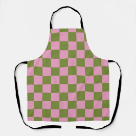 Roze Groen geruit Gingham patroon Schort
