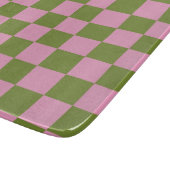 Roze Groen geruit Gingham patroon Snijplank (Hoek)