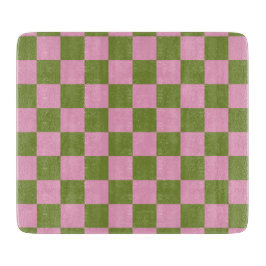 Roze Groen geruit Gingham patroon Snijplank