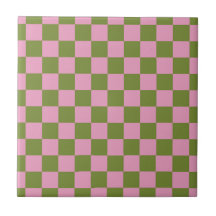 Roze Groen geruit Gingham patroon