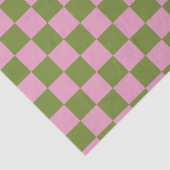 Roze Groen geruit Gingham patroon Tissuepapier (Detail)
