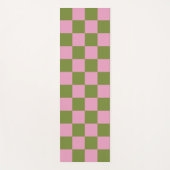 Roze Groen geruit Gingham patroon Yogamat (Voorkant)