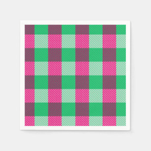 Roze groen geruit ontwerp  servet