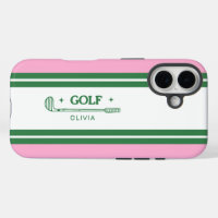 Roze & Groen Gestreept gepersonaliseerd retro cade