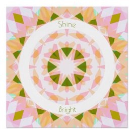  Roze Groen Glans Helder Star Dopamine Decor Perfect Poster