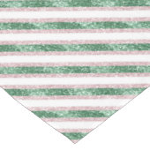 Roze Groen Glitter Strepen Kerst Tafelkleed (Gekanteld)