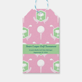 Roze & Groen - Golf Feest Cadeaulabel