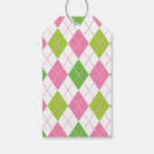 Roze & Groen Golf Gepersonaliseerde Gift Labels Cadeaulabel (Achterkant)