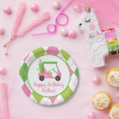 Roze & Groen Golf Gepersonaliseerde Party Borden Papieren Bordje (Feest)