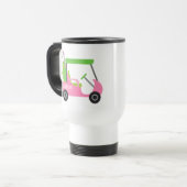 Roze & Groen Golf Gepersonaliseerde pendeldienst M Reisbeker (Voorkant links)