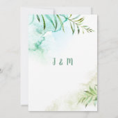 Roze Groen Goud Botanicals Huwelijksuitnodiging Kaart (Achterkant)