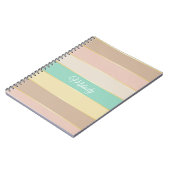 Roze Groen Goud Custom Zomer Kleur Block Stripes Notitieboek (Linkerzijde)