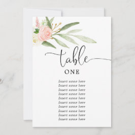 Roze groen goud elegant 5"x7" tabelnummers kaart