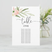 Roze groen goud elegant 5"x7" tabelnummers kaart (Staand voorkant)