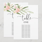 Roze groen goud elegant 5"x7" tabelnummers kaart (Voorkant / Achterkant)